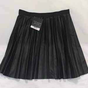 Faux Leather Pleated Miniskirt NWT